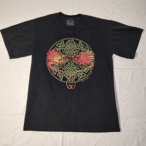 VINTAGE 1998 Keltic Designs Jen Delyth Dragons T-Shirt Size Medium Black